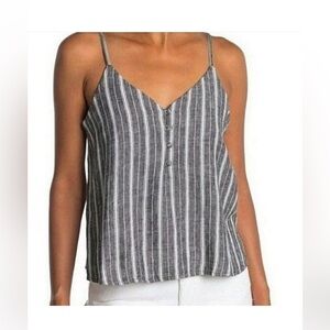 Abound Grey and White Striped Crop Tank ~ Size Large